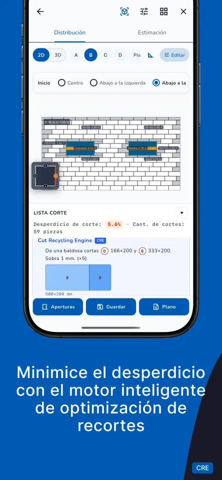 Minimice el desperdicio con el motor inteligente de optimización de recortes (CRE)